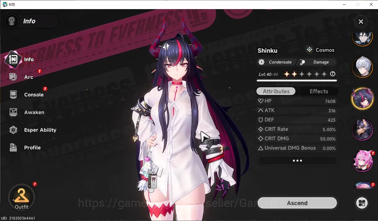 Neverness to Everness Accounts Global SEA|HL 26|TL 14|6 SSR 3 Limit [HotoriA1+Outfit,Shinku,Chaos],Jiuyuan,etc|1 Selector|2 2