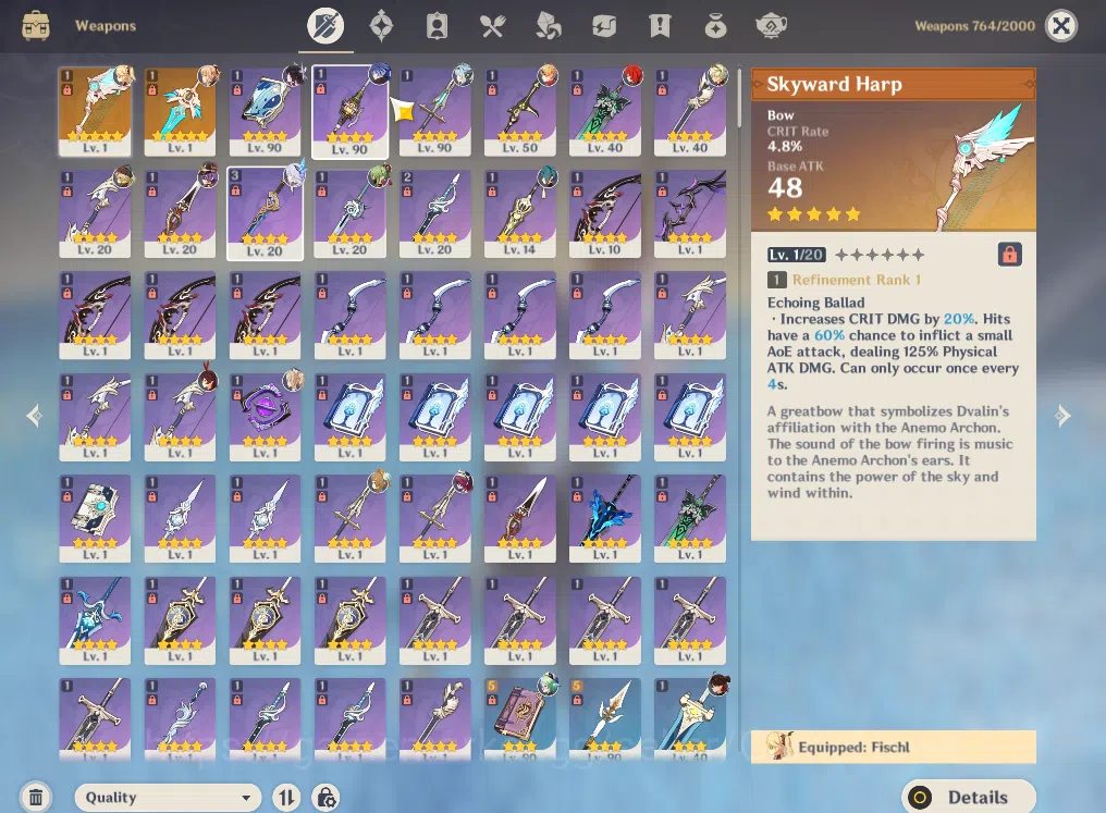 Genshin Impact Accounts ASIA|AR56|4Limited +2(*5Weapon)|Skirk,Flint,Columb image 4