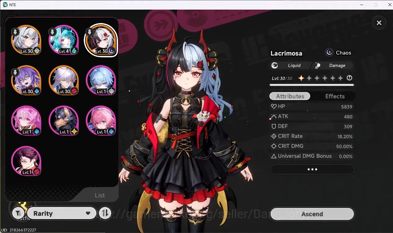 Neverness to Everness Accounts NA | Lv 14 | 3 S-Class (Lacrimosa+Sign+Gilded Outf image 2