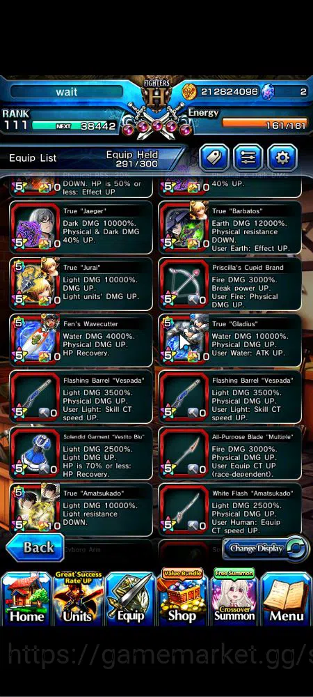 Grand Summoners Accounts Global|Rank 111|17 Ascend|[Inumuta,UP Roy,Chloe,DL image 1