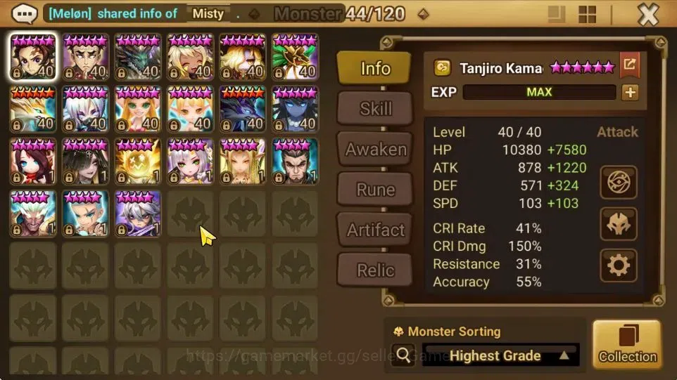 Summoners War: Sky Arena Accounts Mid-Game GLOBAL Lv 60|1 LD[Veronica]|20 Total NB5[Ereshion,Haegang,Tiana,Riley,Etc]+44 11