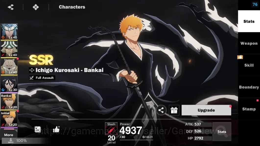 BLEACH: Soul Resonance Accounts NuverseSEA|Lv25|4 SSR[Grimjow,Ichigo Bankai]+Stamp image 11