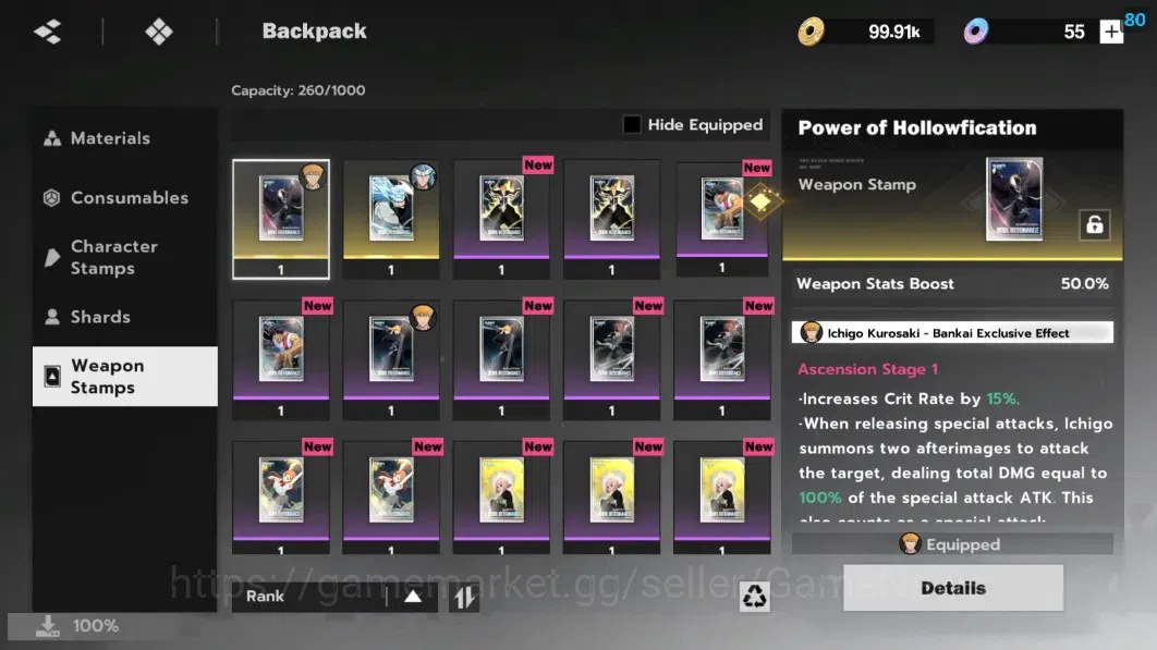 BLEACH: Soul Resonance Accounts NuverseSEA|Lv25|4 SSR[Grimjow,Ichigo Bankai]+Stamp image 17