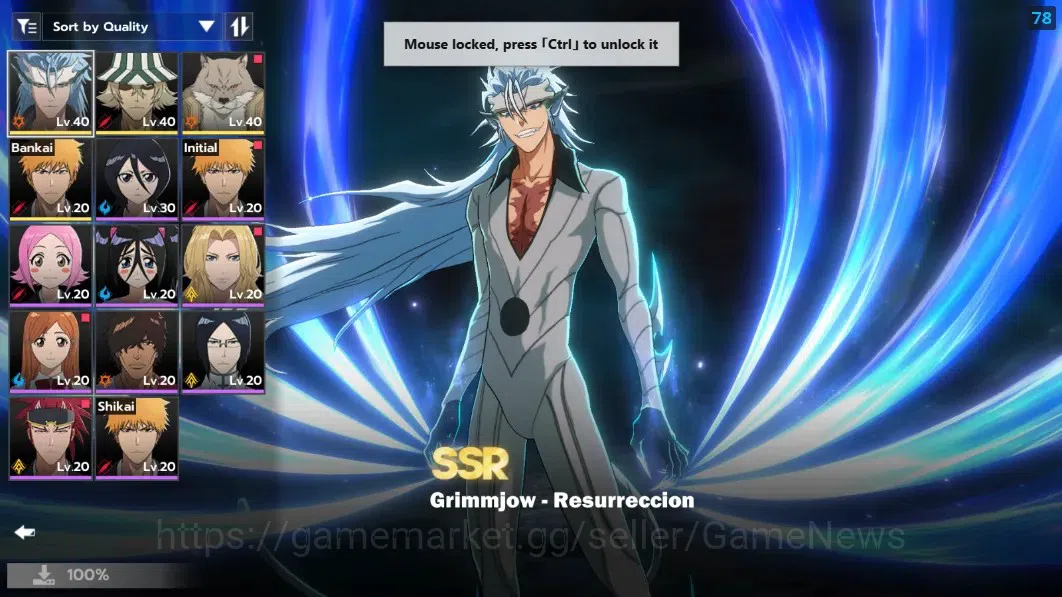 BLEACH: Soul Resonance Accounts NuverseSEA|Lv25|4 SSR[Grimjow,Ichigo Bankai]+Stamp image 3