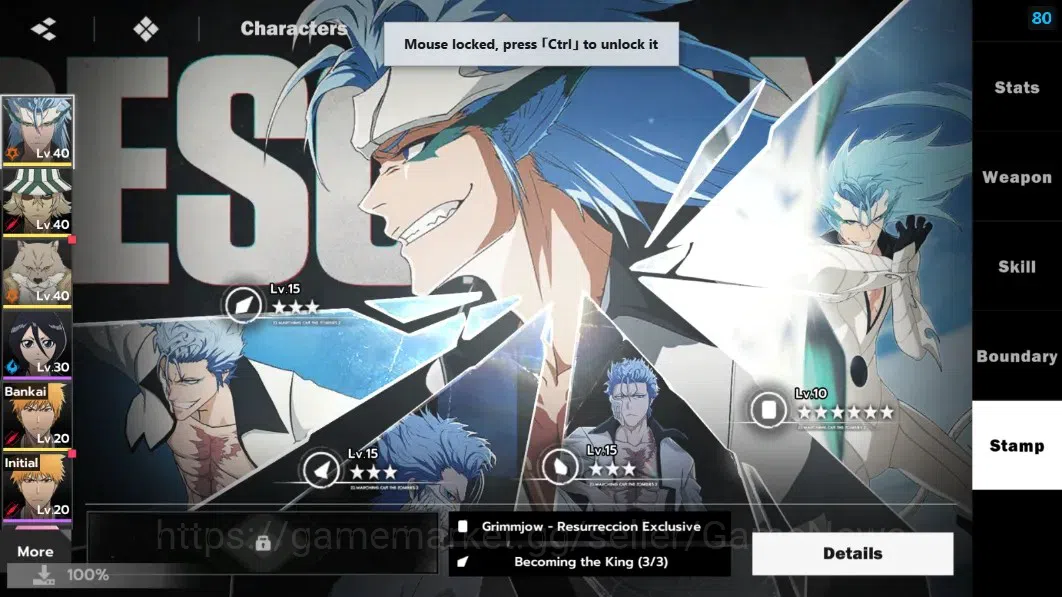 BLEACH: Soul Resonance Accounts NuverseSEA|Lv25|4 SSR[Grimjow,Ichigo Bankai]+Stamp image 7