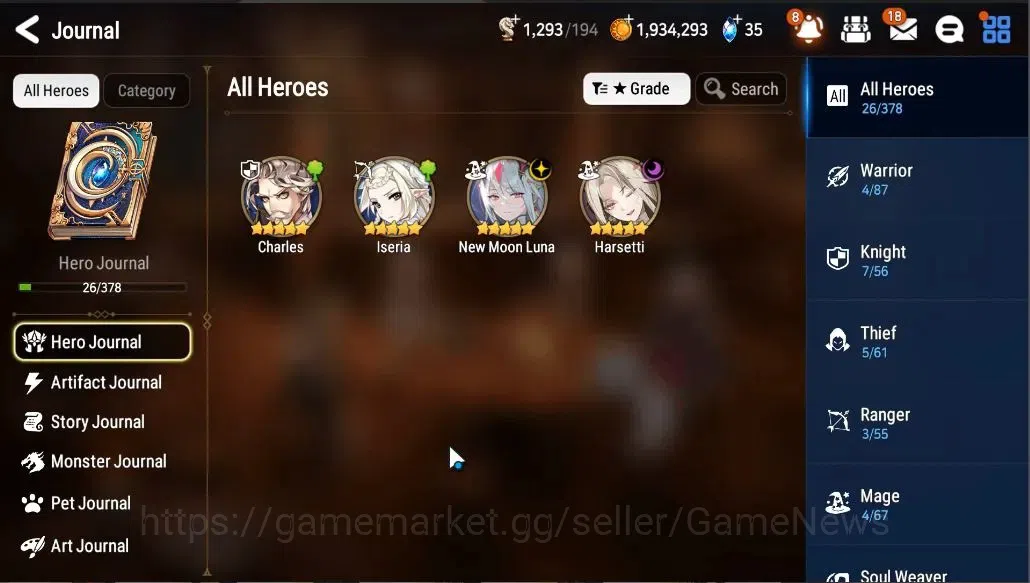 Epic Seven Accounts GLOBAL UNVERIF|New Era|Starter|2 ML(NM Luna, Harse image 5