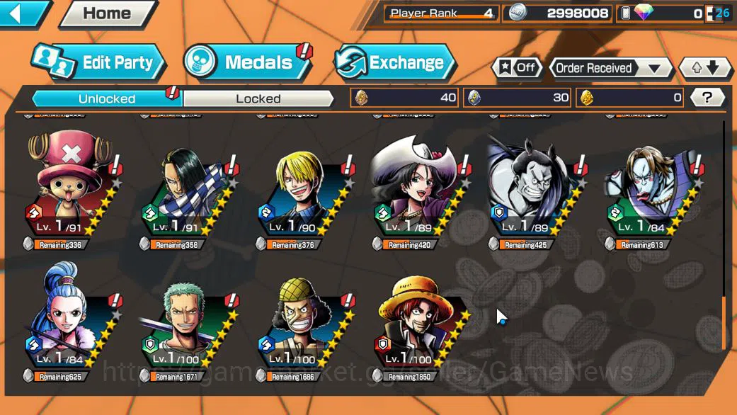 One Piece Bounty Rush Accounts Starter Global|4 EX|BP Kuzan,5Elders Saturn,FilmZ Zephyr,Gear5 Luffy|Rank 8
