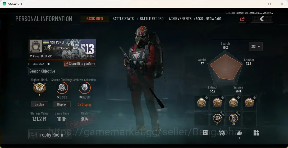 Arena Breakout Accounts High Value Mobile | LV 30 | SV 131,2 M | CV 103,9 M | Exclusive MG H416, LL ACE31, PR RPK-16 1