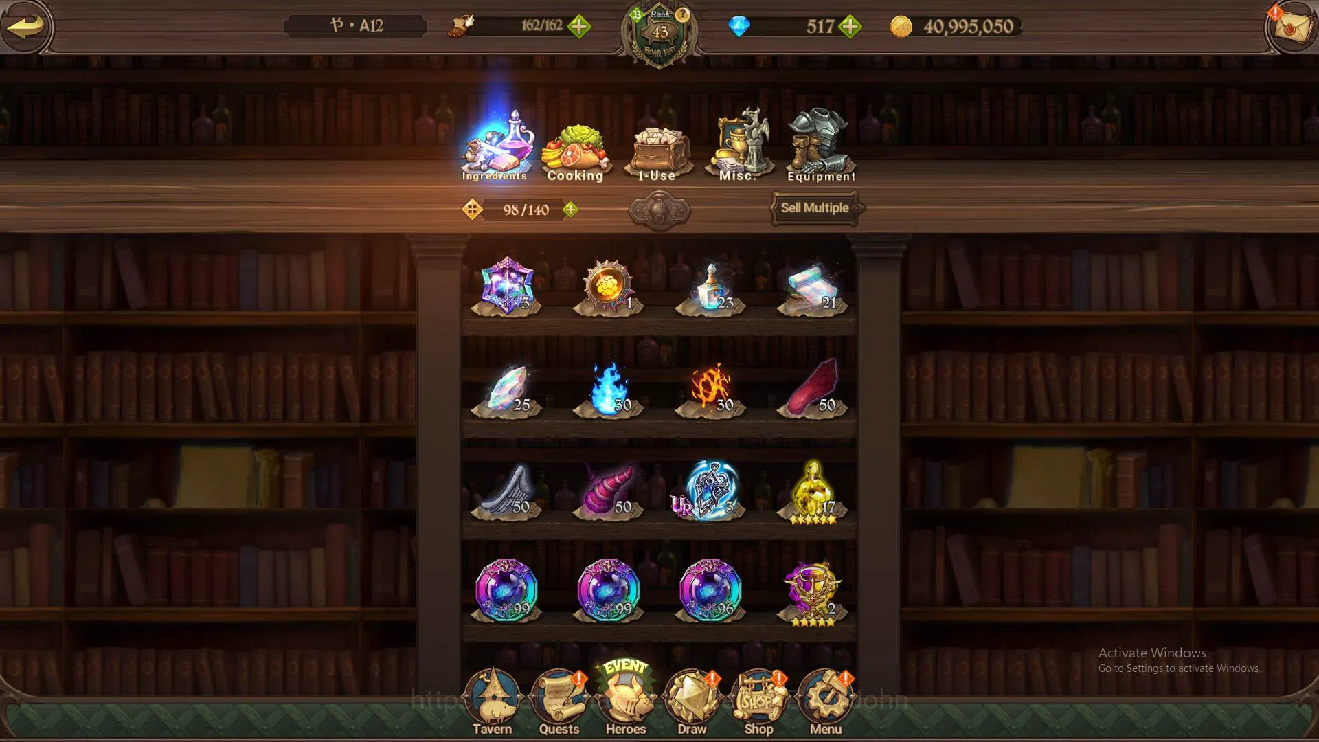 The Seven Deadly Sins: Grand Cross Accounts Others ASIA|780K CC|DM 517|1LR Elizabeth|Collab Sho&SHinra|UR Demon King 3