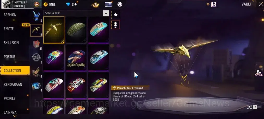 Free Fire Accounts Indonesia|M1887 Sterling Conqueror Lv5+Hand Of Hop image 10