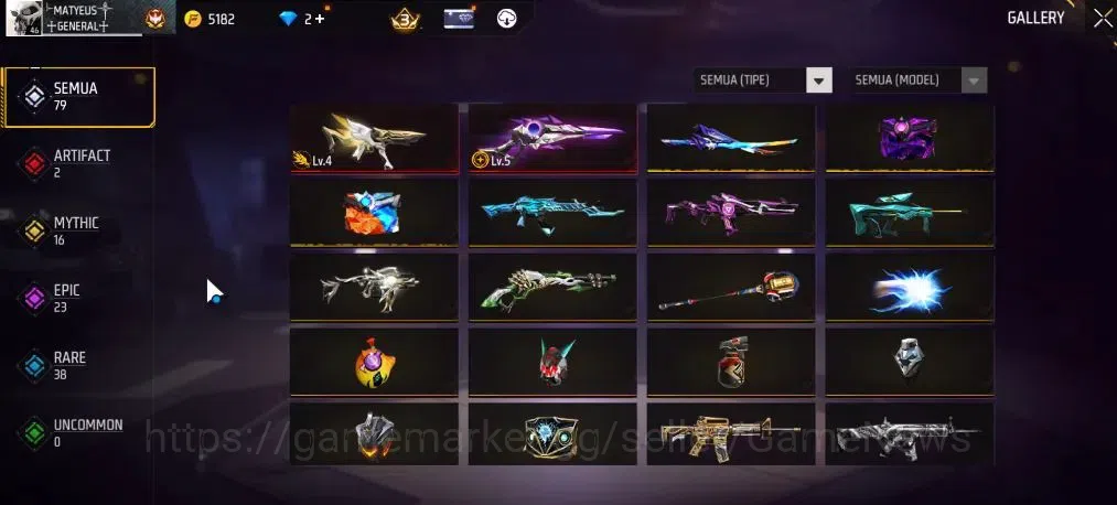 Free Fire Accounts Indonesia|M1887 Sterling Conqueror Lv5+Hand Of Hop image 3