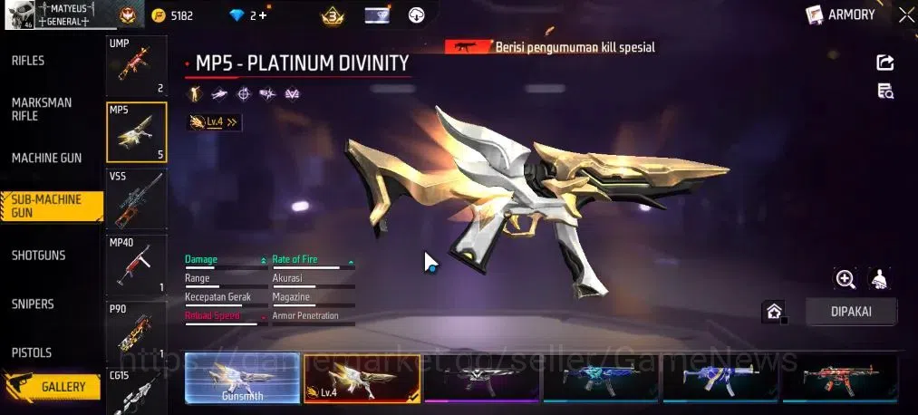 Free Fire Accounts Indonesia|M1887 Sterling Conqueror Lv5+Hand Of Hop image 6