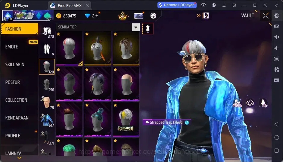 Free Fire Accounts Indonesia | Vault 496| 1 EVO (AK47-Blue Flame Drac image 8