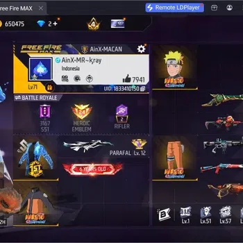 Free Fire Accounts Indonesia | Vault 496| 1 EVO (AK47-Blue Flame Drac image 1