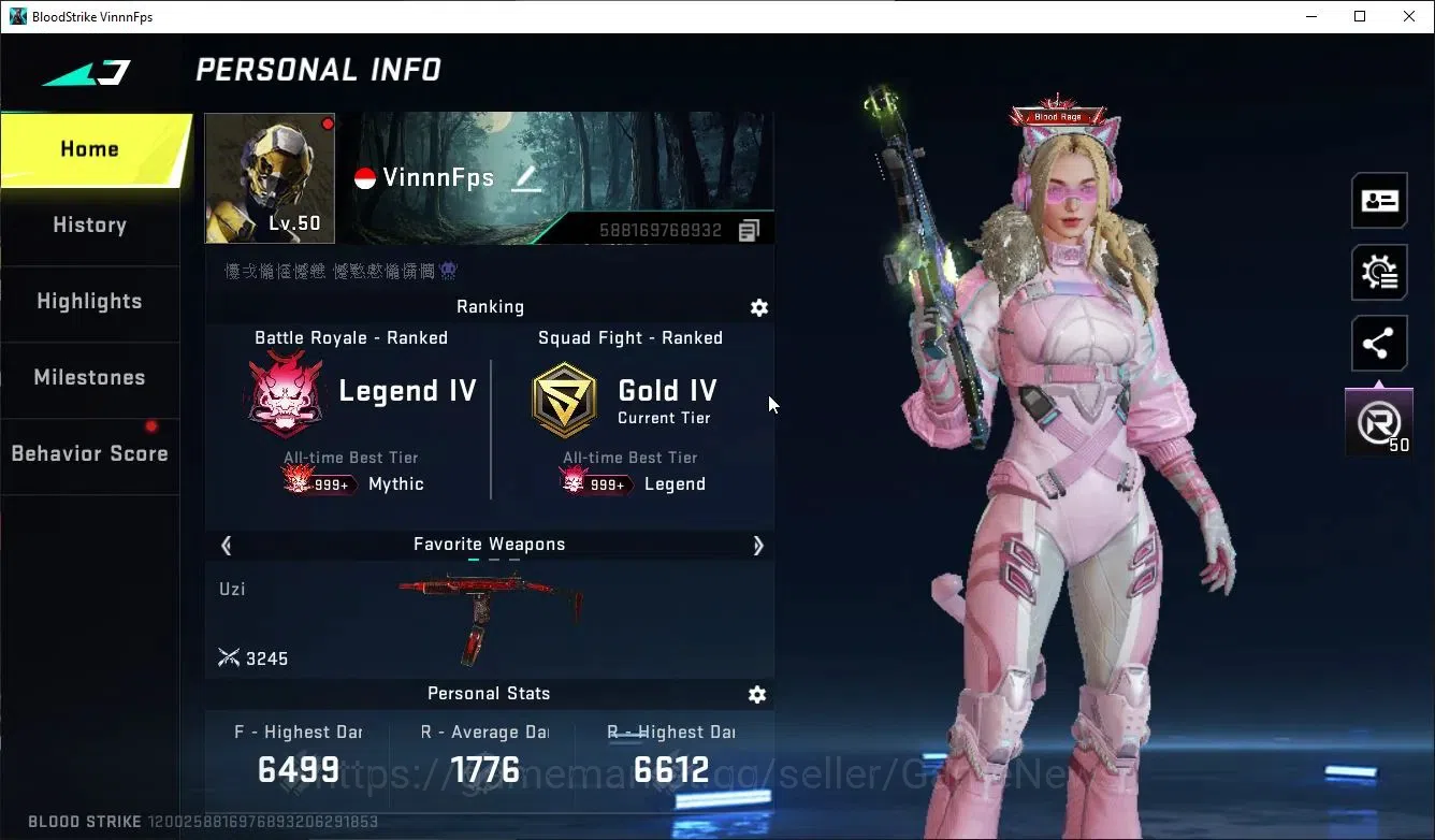 Blood Strike Accounts ASIA|Collab TR Jack takemichi,EVA Katya,SCAR,MCX,A image 2