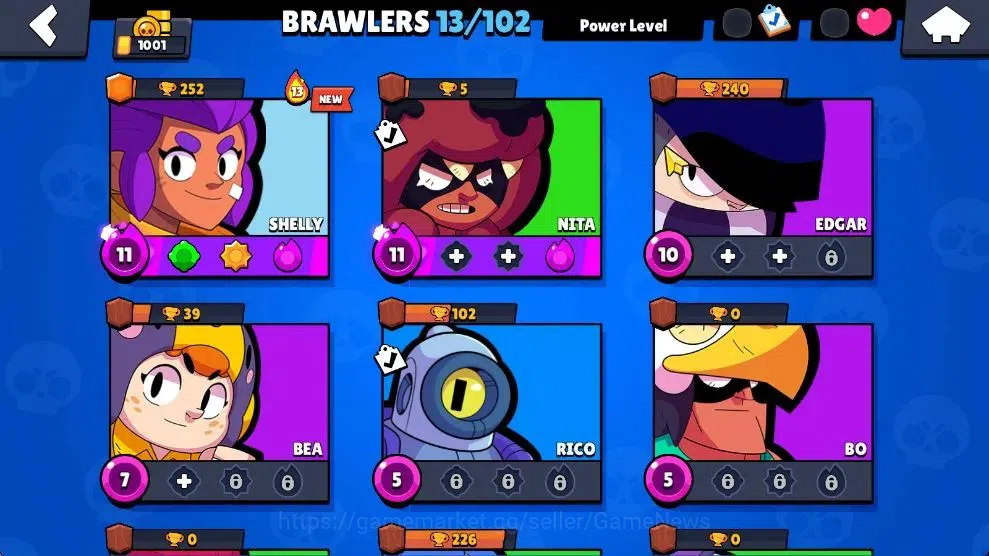 Brawl Stars Accounts 1001 Trophy|13 Brawlers 2 Max Lv [Nita,Shelly]|1 Epic Skins 1 SR|2 Buffies|CN On|Take Email|BRS968 4