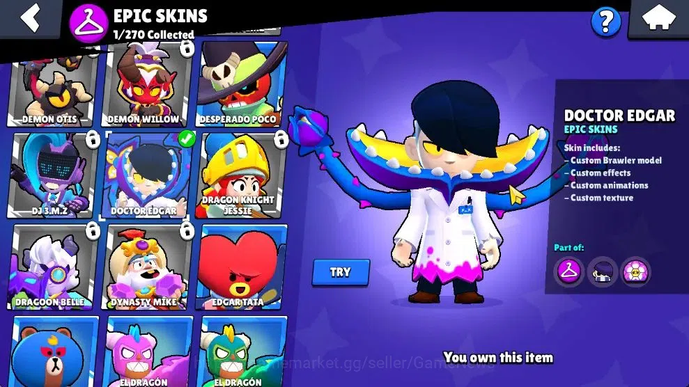 Brawl Stars Accounts 1001 Trophy|13 Brawlers 2 Max Lv [Nita,Shelly]|1 Epic Skins 1 SR|2 Buffies|CN On|Take Email|BRS968 7
