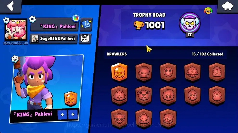 Brawl Stars Accounts 1001 Trophy|13 Brawlers 2 Max Lv [Nita,Shelly]|1 Epic Skins 1 SR|2 Buffies|CN On|Take Email|BRS968 9