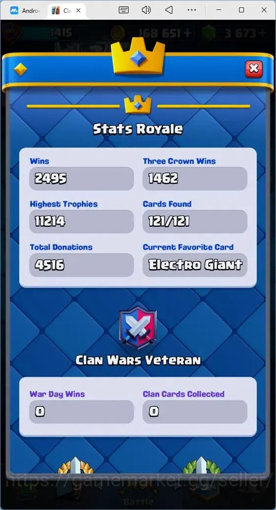 Clash Royale Accounts Mobile |Trophy 11000|2 Hero Cards1|10 Evo|7 Champ| image 3