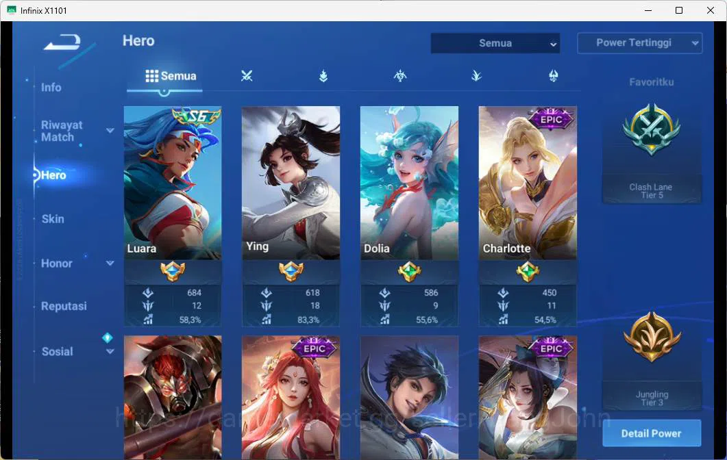 Honor of Kings Accounts GLOBAL | HERO 110, SKIN 106 LEGEND LIXIN, LEGEND L image 11
