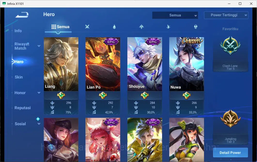 Honor of Kings Accounts GLOBAL | HERO 110, SKIN 106 LEGEND LIXIN, LEGEND L image 13