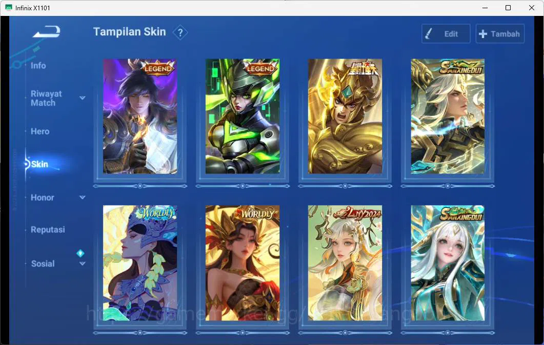 Honor of Kings Accounts GLOBAL | HERO 110, SKIN 106 LEGEND LIXIN, LEGEND L image 2