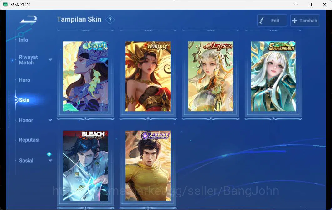 Honor of Kings Accounts GLOBAL | HERO 110, SKIN 106 LEGEND LIXIN, LEGEND L image 3