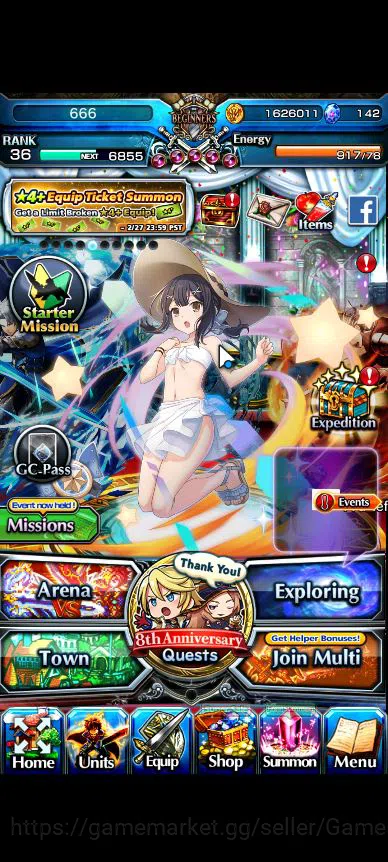 Global|Rank 36|7 Ascend|Starter Chloe+TW PaladinRoy,Kirisame,Menas,SummerMiyu,Miyu,Etc|Lpot 75|Check SS (GS1889) Grand Summoners Starter Global|Rank 36|7 Ascend|Starter Chloe+TW PaladinRo image 1