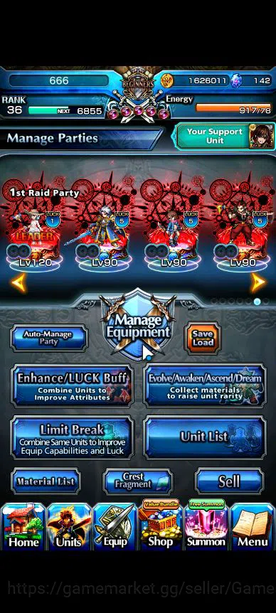 Grand Summoners Accounts Starter Global|Rank 36|7 Ascend|Starter Chloe+TW PaladinRoy,Kirisame,Menas,SummerMiyu,Miyu,Etc|Lpot 4