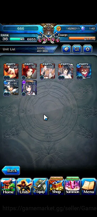 Grand Summoners Accounts Starter Global|Rank 36|7 Ascend|Starter Chloe+TW PaladinRoy,Kirisame,Menas,SummerMiyu,Miyu,Etc|Lpot 5