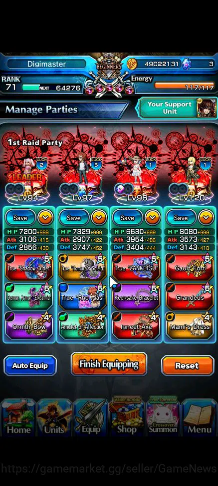 Grand Summoners Accounts Global|Rank 71|38 RGB|12 Ascend|EmiyaTW,AkemiTW,Su image 2