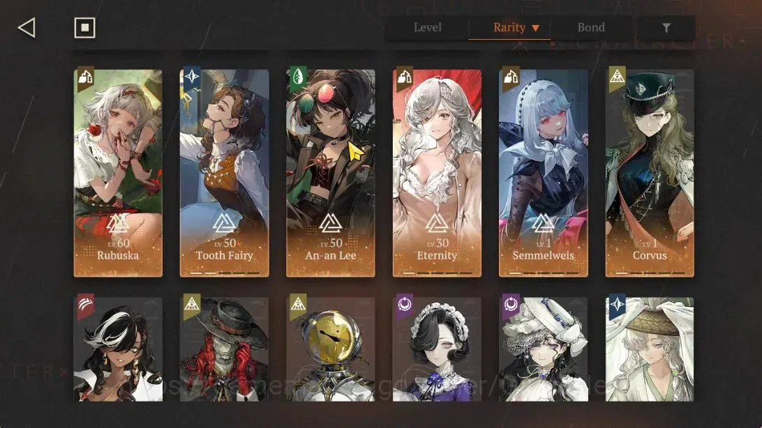 Reverse: 1999 Accounts Midgame GLOBAL|Lv51|19(*6Crew)(6Limit)|[PaperHeronP5,LiangYue,Sentinel]+Psy[Anjo Nala,Lucy,Jiu 4