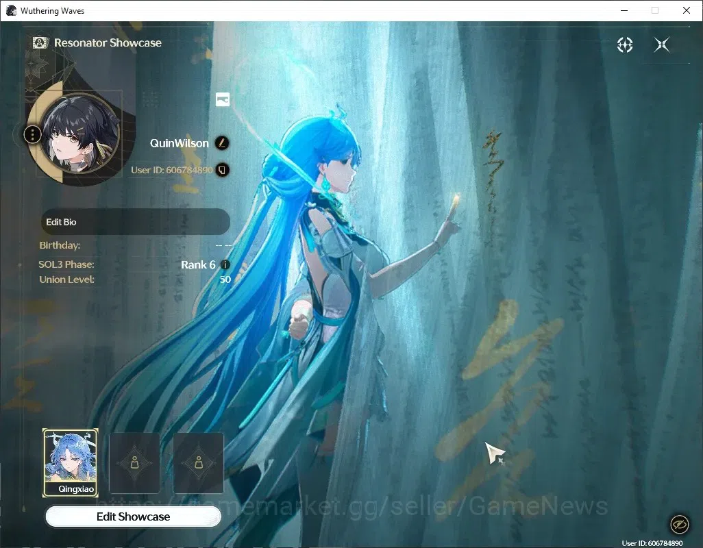 Wuthering Waves Accounts Starter EU|UL 50|10462 Astrite +169 LT|1 Limited| (Qingxiao RC6)+Sign +2 STD Char|DB lvl 30|Female 1
