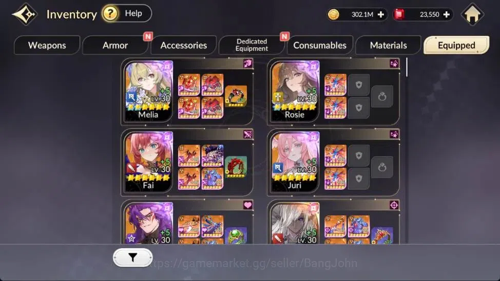 Seven Knights Re:Birth Accounts Global|FullEX5(Melia,Fai,Rosie,Juri,Gelidus)24TC6( image 12