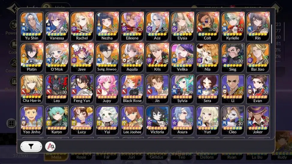 Seven Knights Re:Birth Accounts Global|FullEX5(Melia,Fai,Rosie,Juri,Gelidus)24TC6( image 16