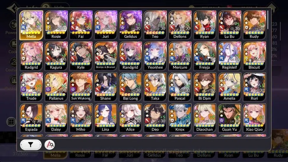 Seven Knights Re:Birth Accounts Global|FullEX5(Melia,Fai,Rosie,Juri,Gelidus)24TC6( image 17