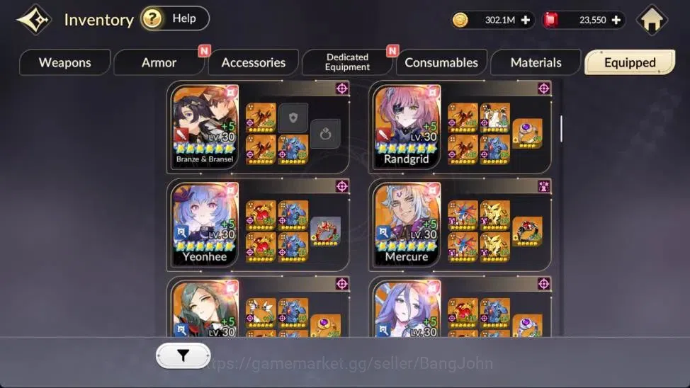 Seven Knights Re:Birth Accounts Global|FullEX5(Melia,Fai,Rosie,Juri,Gelidus)24TC6( image 9