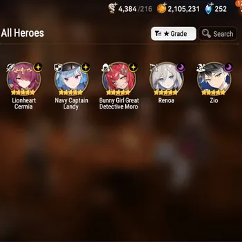 Epic Seven Accounts Starter Global Unverif|Mor21|5ML(Bunny Girl Moro,Zio,Renoa,etc)+Haru,Abys Fumyr,Vildred,Estelle,Etc|Poh