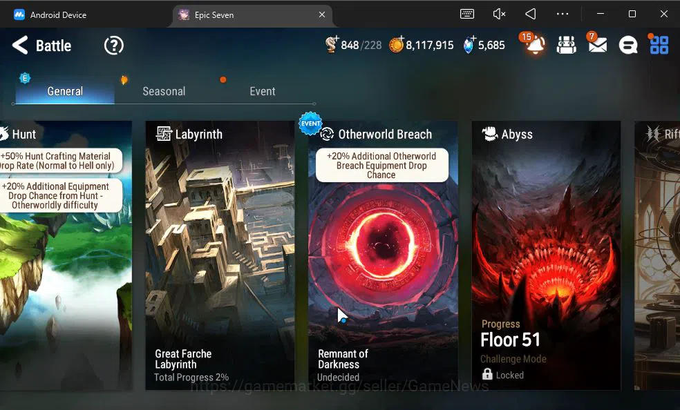 Epic Seven Accounts GBL Unverif|New Era|5 ML (Belian,E Ilynav,US Choux image 10