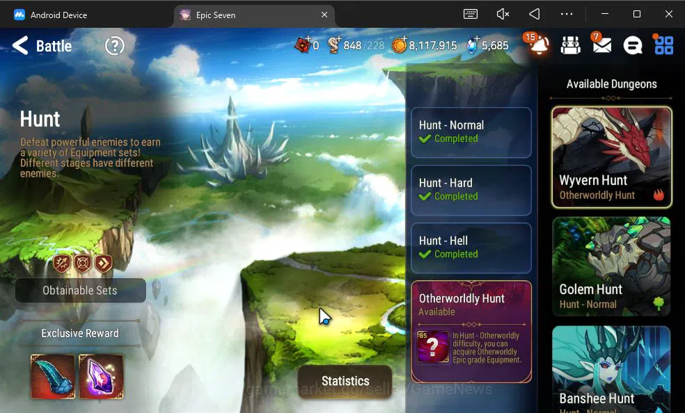Epic Seven Accounts GBL Unverif|New Era|5 ML (Belian,E Ilynav,US Choux image 11