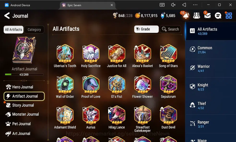 Epic Seven Accounts GBL Unverif|New Era|5 ML (Belian,E Ilynav,US Choux image 13