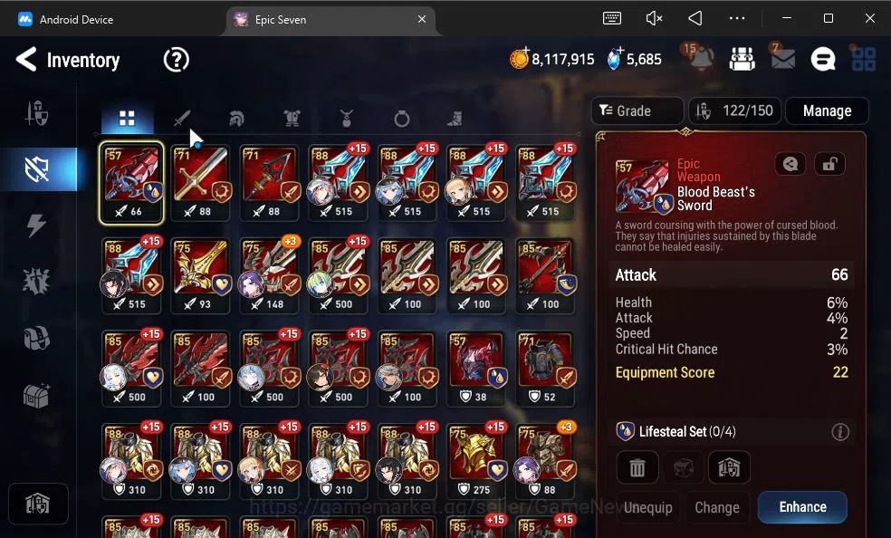 Epic Seven Accounts GBL Unverif|New Era|5 ML (Belian,E Ilynav,US Choux image 15