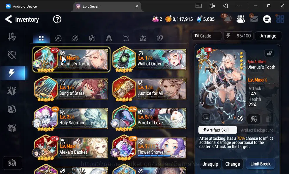 Epic Seven Accounts GBL Unverif|New Era|5 ML (Belian,E Ilynav,US Choux image 16