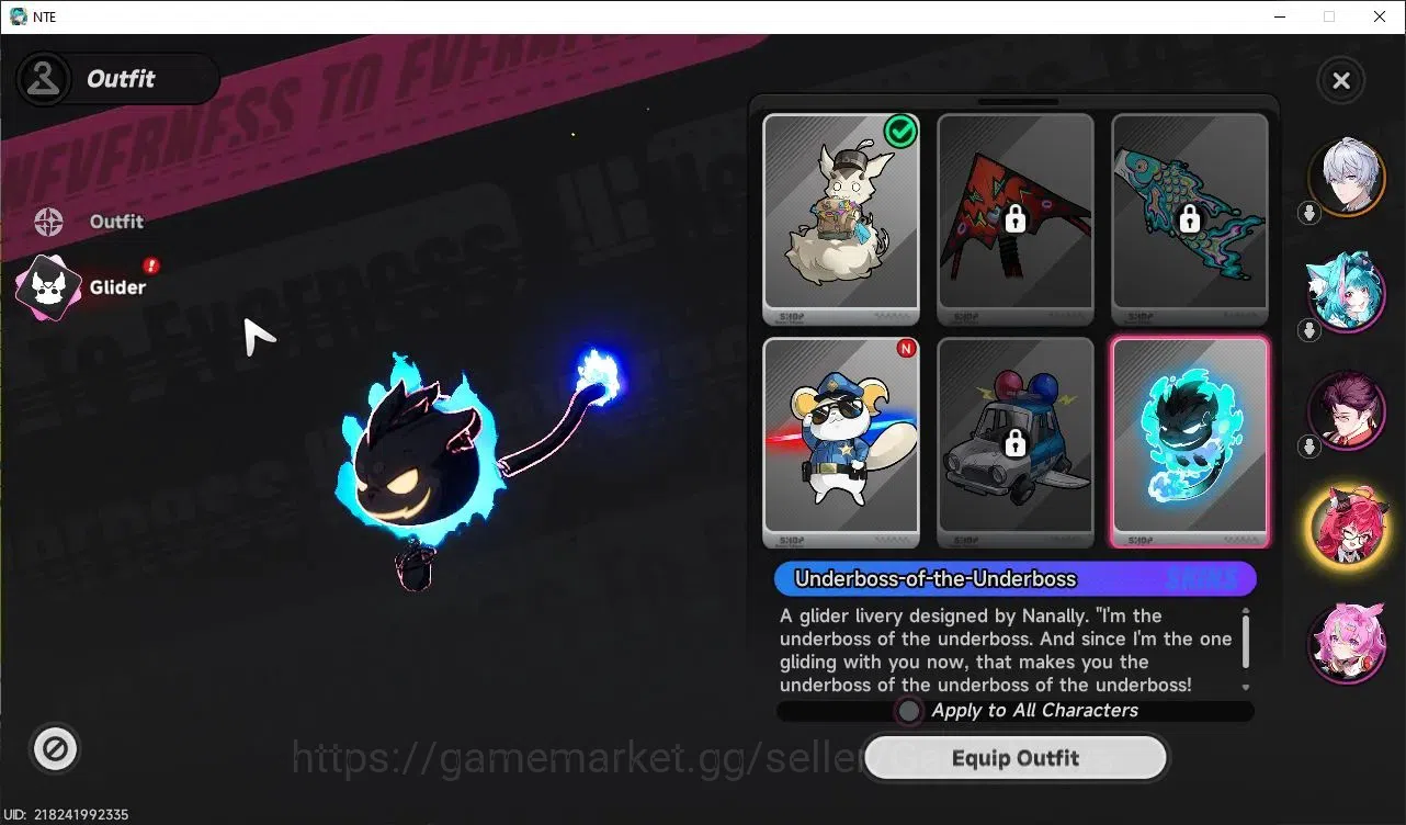 Neverness to Everness Accounts Global EU|HL 3|1 SSR Nanally + Car Skin & SSR Selector|5 SR|Underboss Glider|Selector 42/50 2