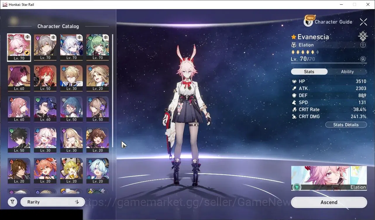 Honkai Star Rail Accounts Others Asia|TL 60|4 Limited|(Evanescia)+Sign Yao Guang,Huohuo,Kafka +3(Standard)|Female 4