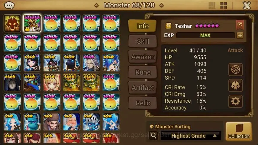 Summoners War: Sky Arena Accounts GLOBAL | NB 5 TESHAR,Starter Gacha 115 12Y+160 11Y image 2