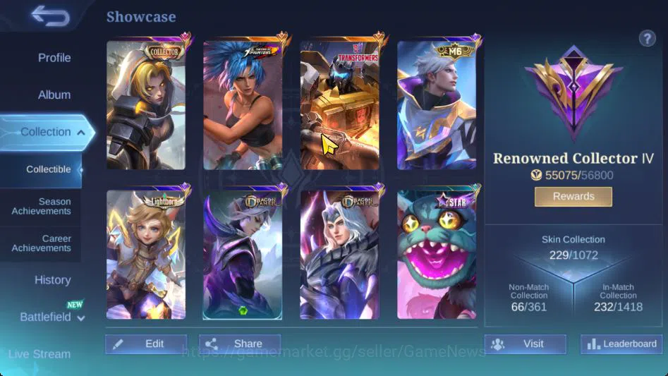 Mobile Legends: Bang Bang Accounts Collector Hero 128|Skin 229|Roger Transfor,LB[Harith,Tigreal],2 Saber,2 Blazing,3 Venom,5 3
