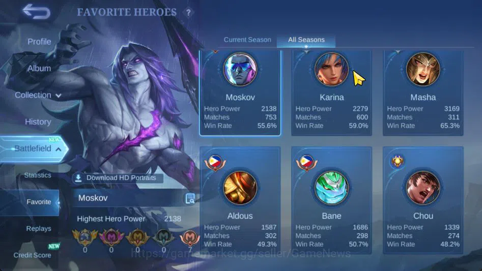 Mobile Legends: Bang Bang Accounts Collector Hero 128|Skin 229|Roger Transfor,LB[Harith,Tigreal],2 Saber,2 Blazing,3 Venom,5 5