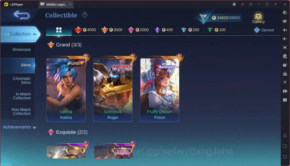 Mobile Legends: Bang Bang Accounts GLOBAL Hero 78 Skin 135 |Transformers Roger|KOF Ka image 5