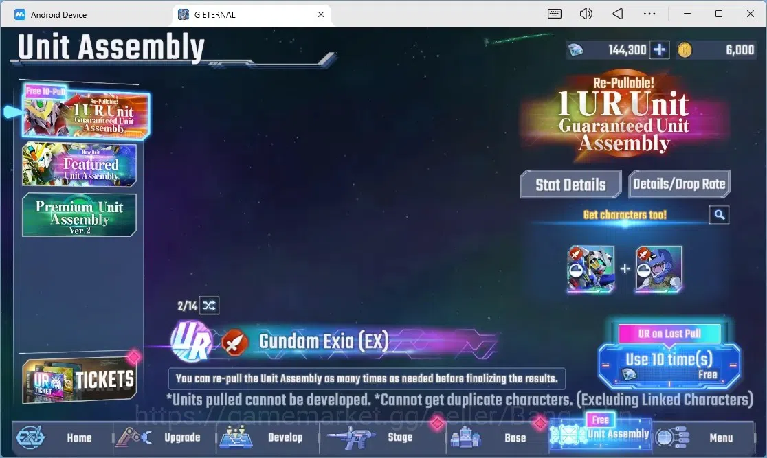 SD Gundam G Generation ETERNAL Accounts Global Rank 1 | FreshStory | 100+K Diamond, Selector Banner On, 9Gundam SSR+ 1Supp 2